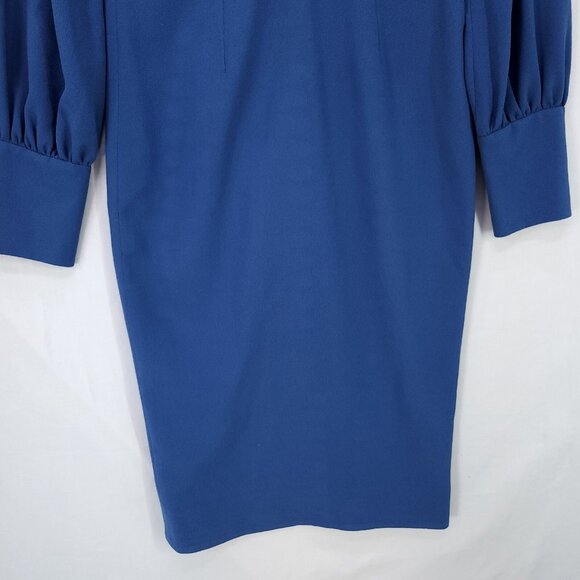 Dress The Population Nadia Midi Dress Size Medium Long Sleeve Low V-Neck - Picture 8 of 13